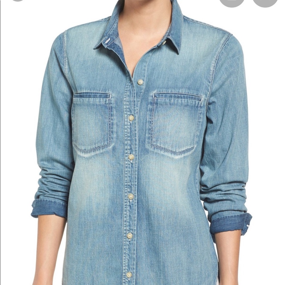 Treasure & Bond slim chambray button down